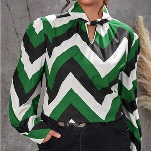 Keyhole Long Sleeve Blouse